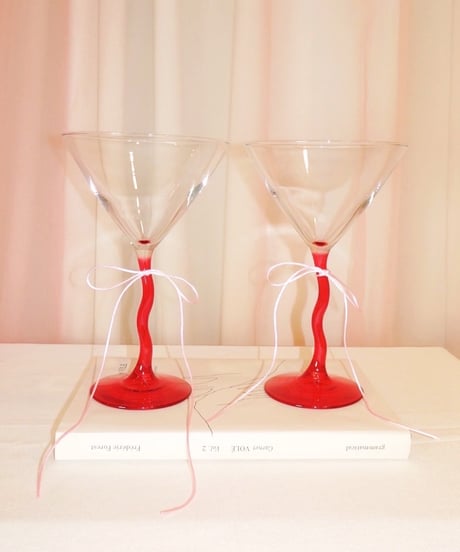 Red Stem Martini Glass / Last 1点