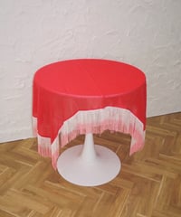 MERRMA - Silk Fringe Pareo ( Red/Pink )  / Last 1点