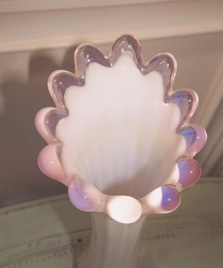 Fenton - Milky Pink Vase [ Lily-of-the-Valley ]