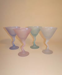 Pastel Martini Zig Zag Stem Glass