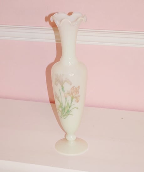 French Flower Opaline Vase