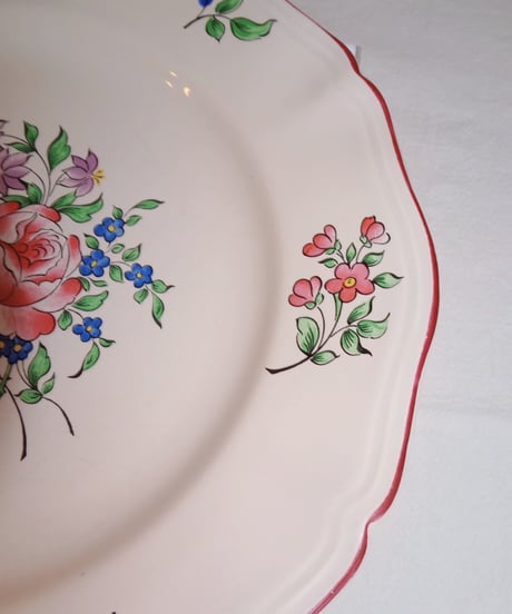 Luneville - Rose Flower Antique Plate