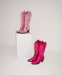New York x Metallic Western Boots