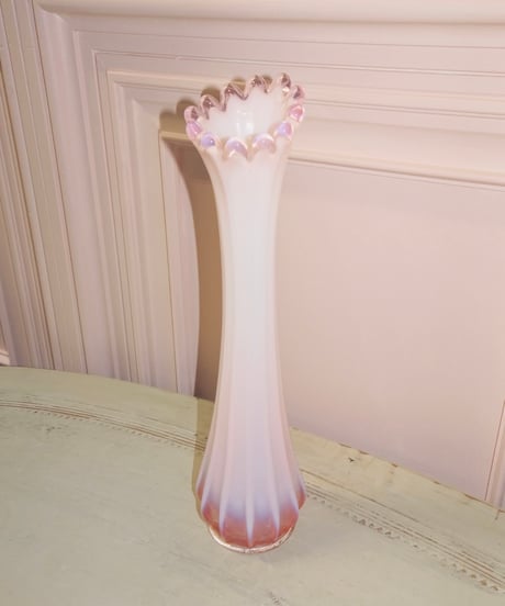 Fenton - Milky Pink Vase [ Lily-of-the-Valley ]