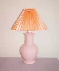 Round Pink Orange Shade Lamp