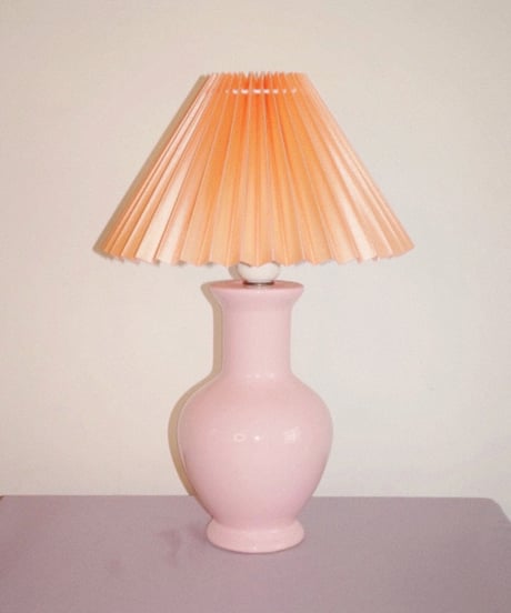 Round Pink Orange Shade Lamp