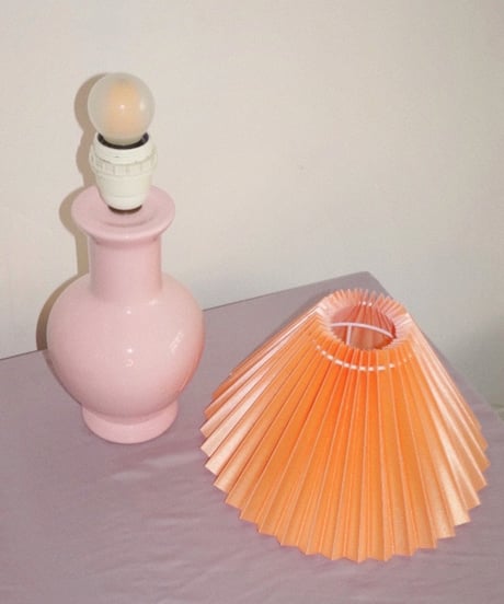 Round Pink Orange Shade Lamp