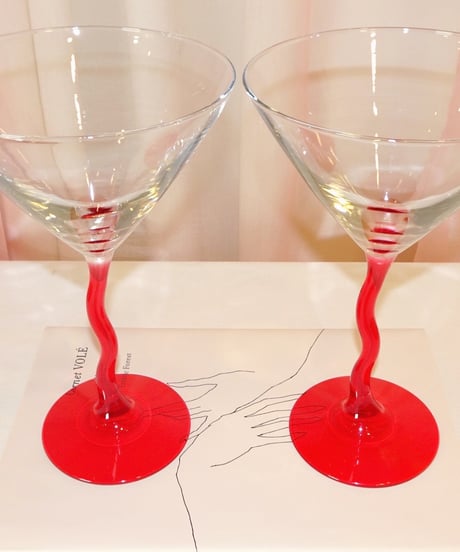 Red Stem Martini Glass / Last 1点