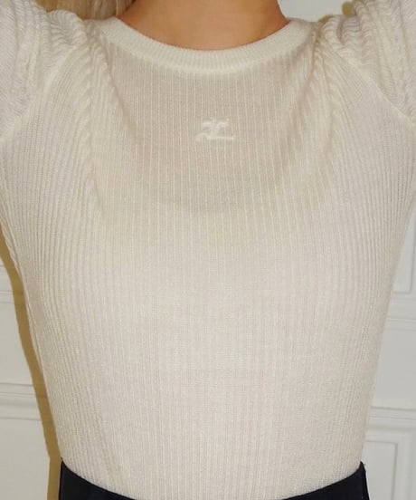Courrèges -  Rib knit Short Sleeve Tops