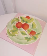 St Clement - Plum & Green Barbotine Plate