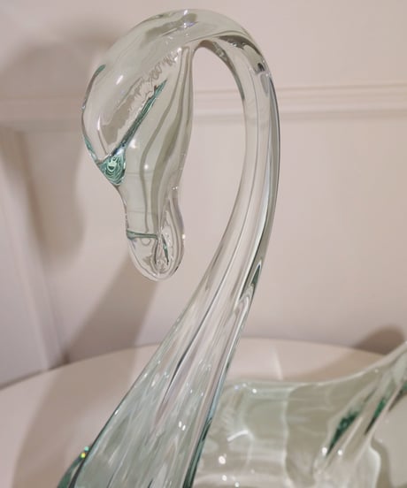 Swan Motif Glass Tray