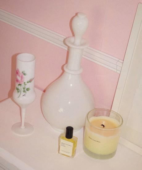 French White Opaline Bottle