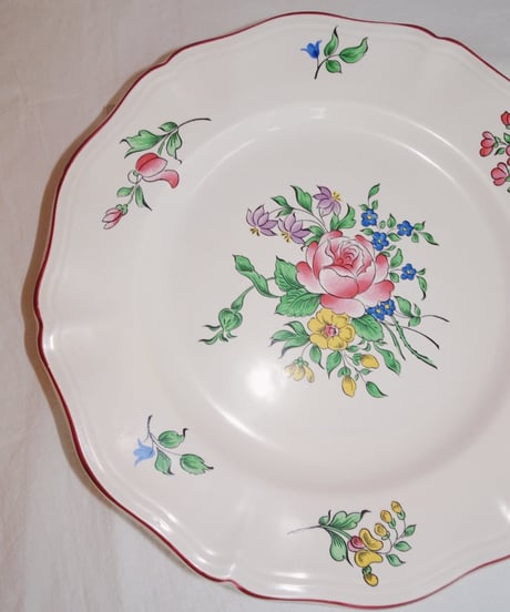 Luneville - Rose Flower Antique Plate