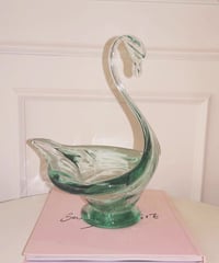 Swan Motif Glass Tray
