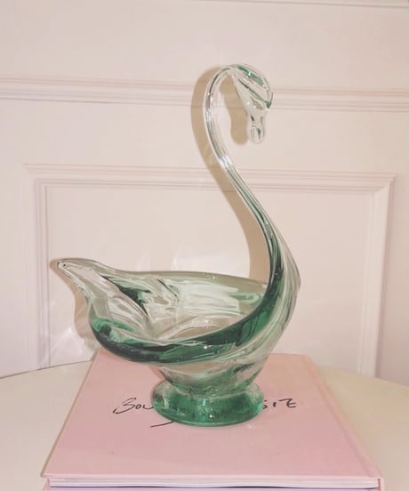 Swan Motif Glass Tray