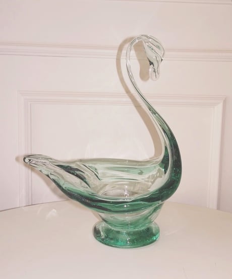 Swan Motif Glass Tray