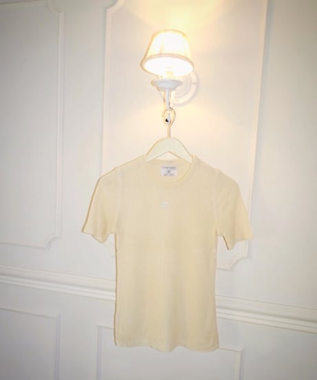Courrèges -  Rib knit Short Sleeve Tops