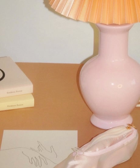 Round Pink Orange Shade Lamp