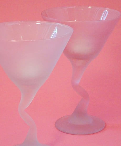 Pastel Martini Zig Zag Stem Glass