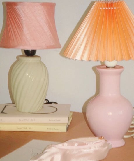 Round Pink Orange Shade Lamp