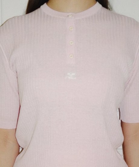 Courrèges - Rib knit Half Sleeve Tops