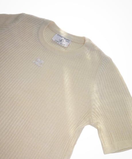 Courrèges -  Rib knit Short Sleeve Tops
