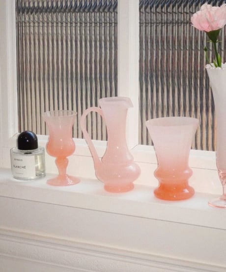 Mini Peach Pink Opaline Cup Glass