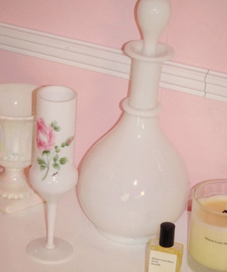 French White Opaline Bottle