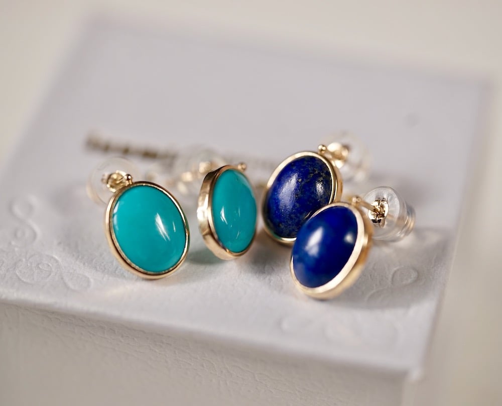 ターコイズとラピスラズリのピアス | izumi ジュエリーシマノ