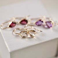ドロップストーン　シンプルフックピアス