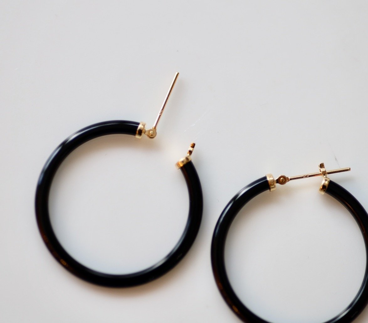 PT オニキス　フープ　ピアス オニキスのフープピアス | izumi ジュエリーシマノ