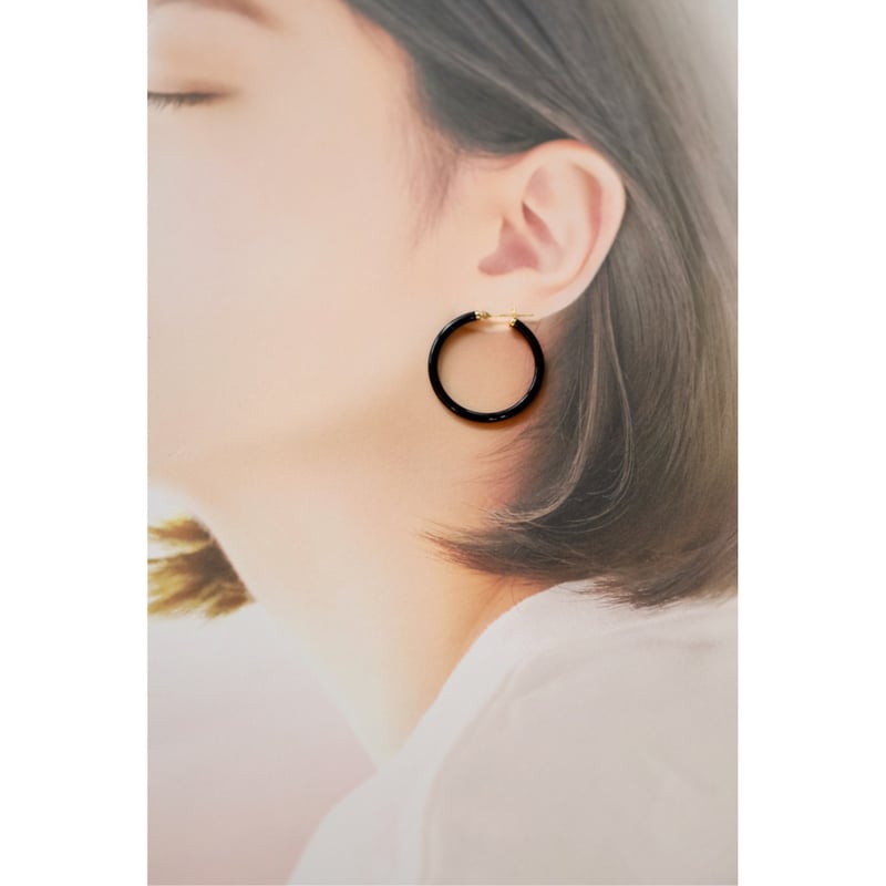 オニキスのフープピアス | izumi ジュエリーシマノ
