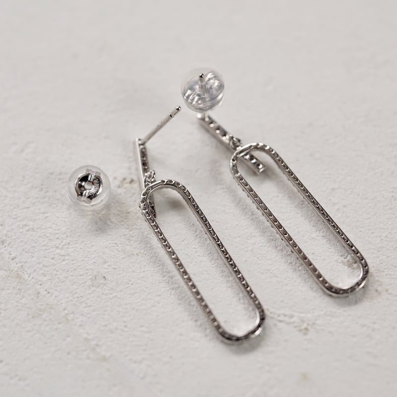 ダイヤモンドペーパークリップピアス（オールダイヤモンド） | izumi