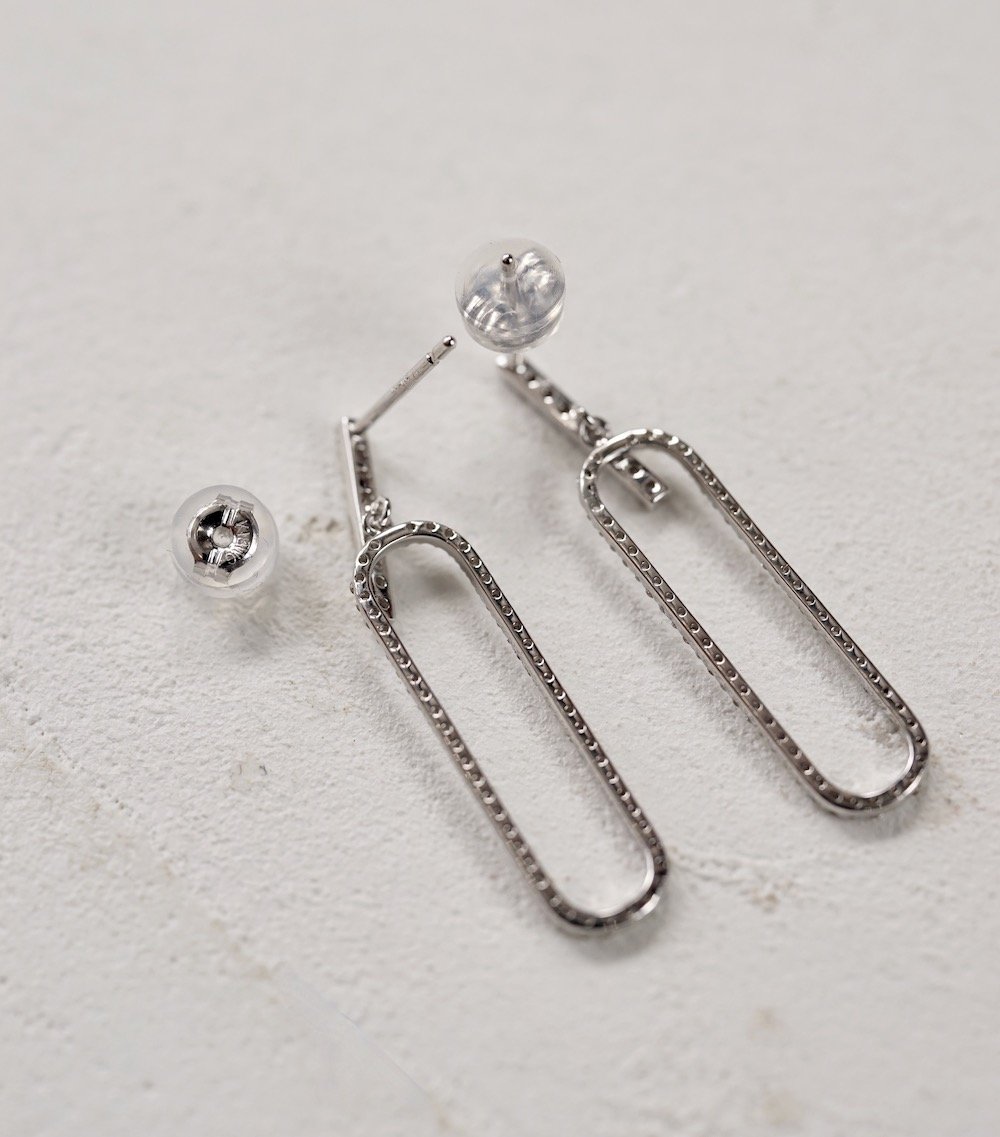 ダイヤモンドペーパークリップピアス（オールダイヤモンド） | izumi