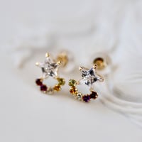 カラフル　キュービックスターピアス