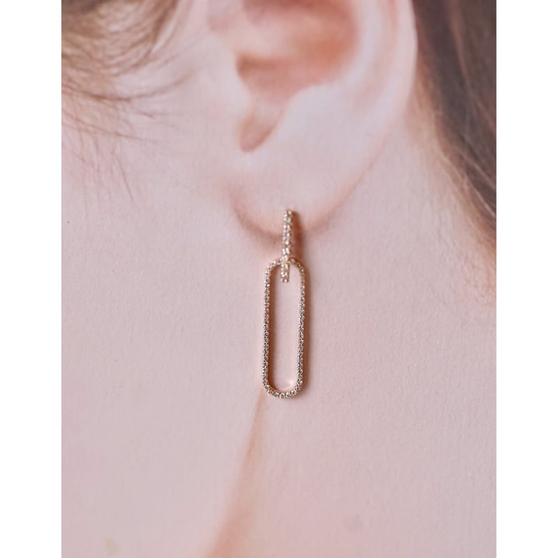 ダイヤモンドペーパークリップピアス（オールダイヤモンド） | izumi