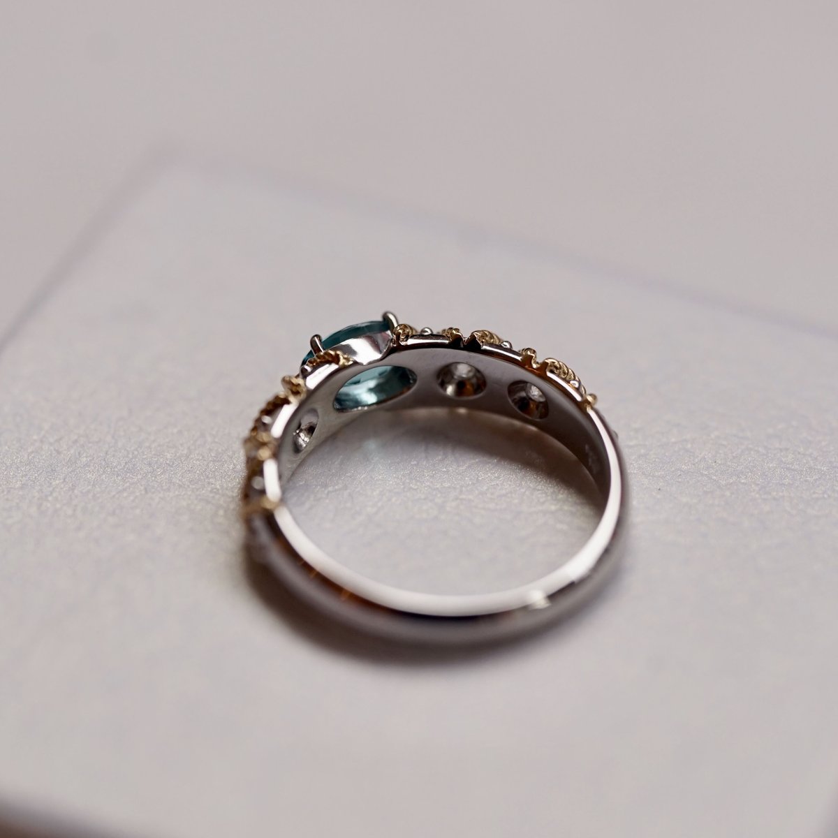 天然石　インディゴライトトルマリン　リング 天然インディゴライトトルマリン 天然ダイヤモンド リング