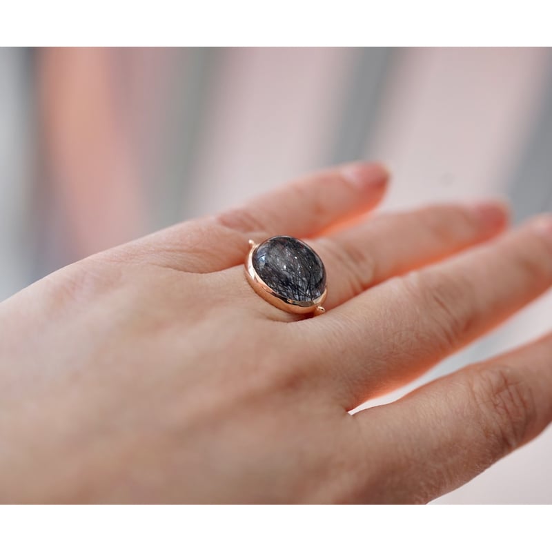 ブラックルチルクォーツ(通称名)のリング | izumi ジュエリー ブラックルチルクォーツ(通称名)のリング | izumi ジュエリー