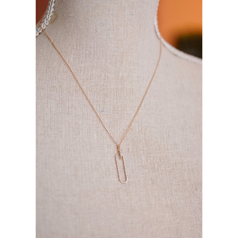 ダイヤモンドペーパークリップネックレス（2サイズ） | izumi