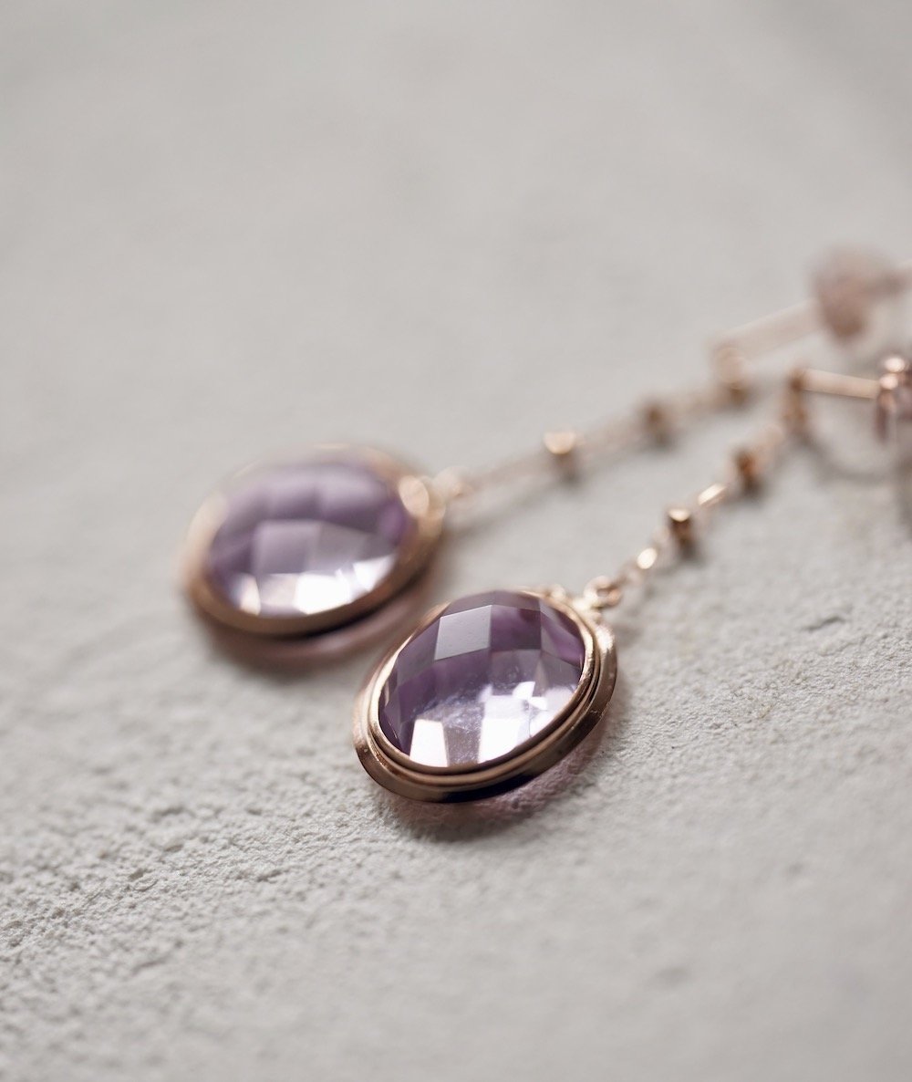 Bohem フェアリーピアス　ポエム　ピンクアメシスト Bohem フェアリーピアスポエムピンクアメシスト