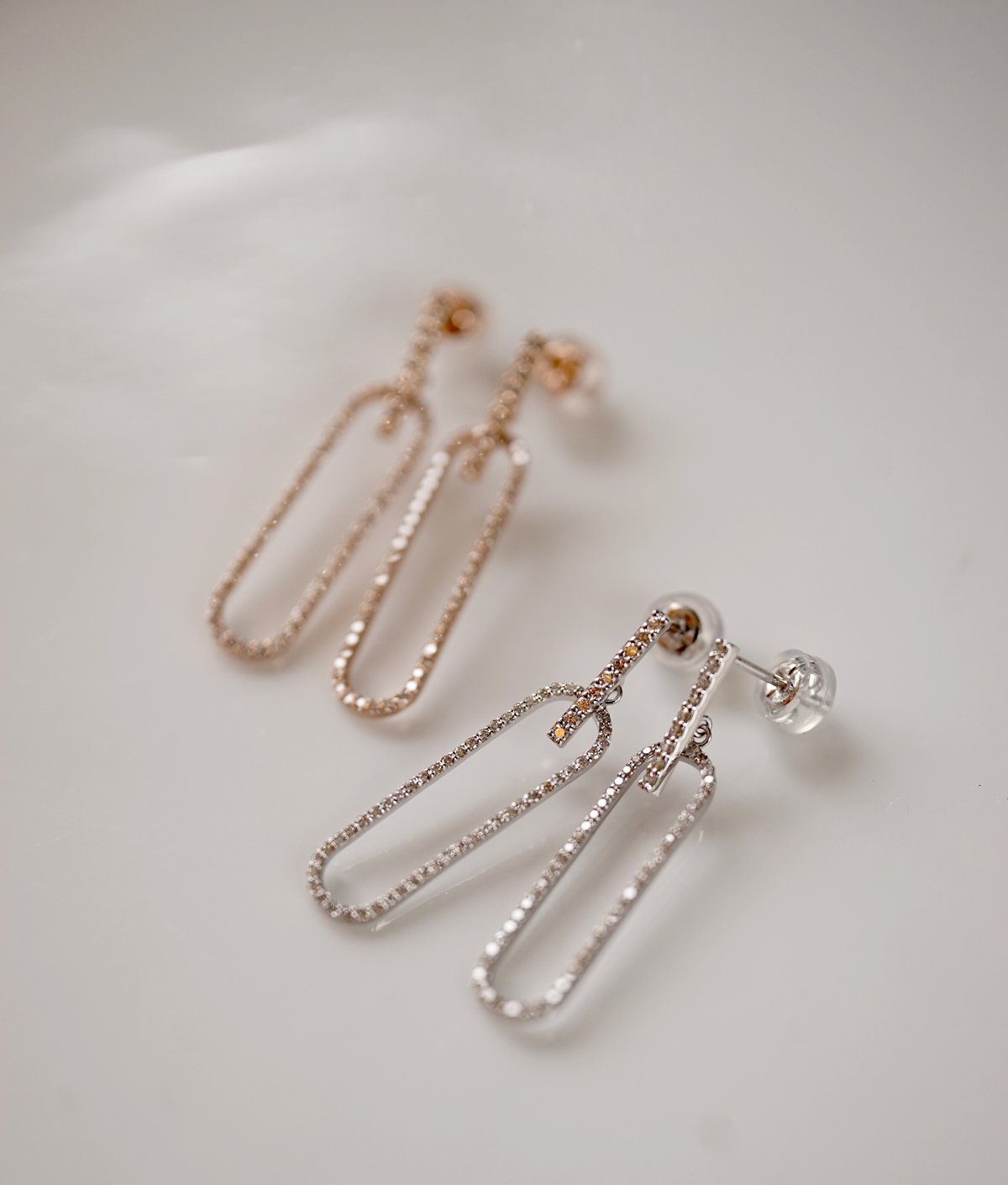 ダイヤモンドペーパークリップピアス（オールダイヤモンド） | izumi