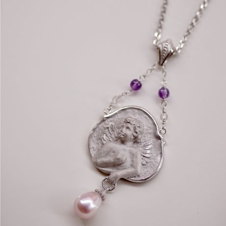 k18 彫刻家角江千代治先生思いを馳せる天使ペンダントネックレス