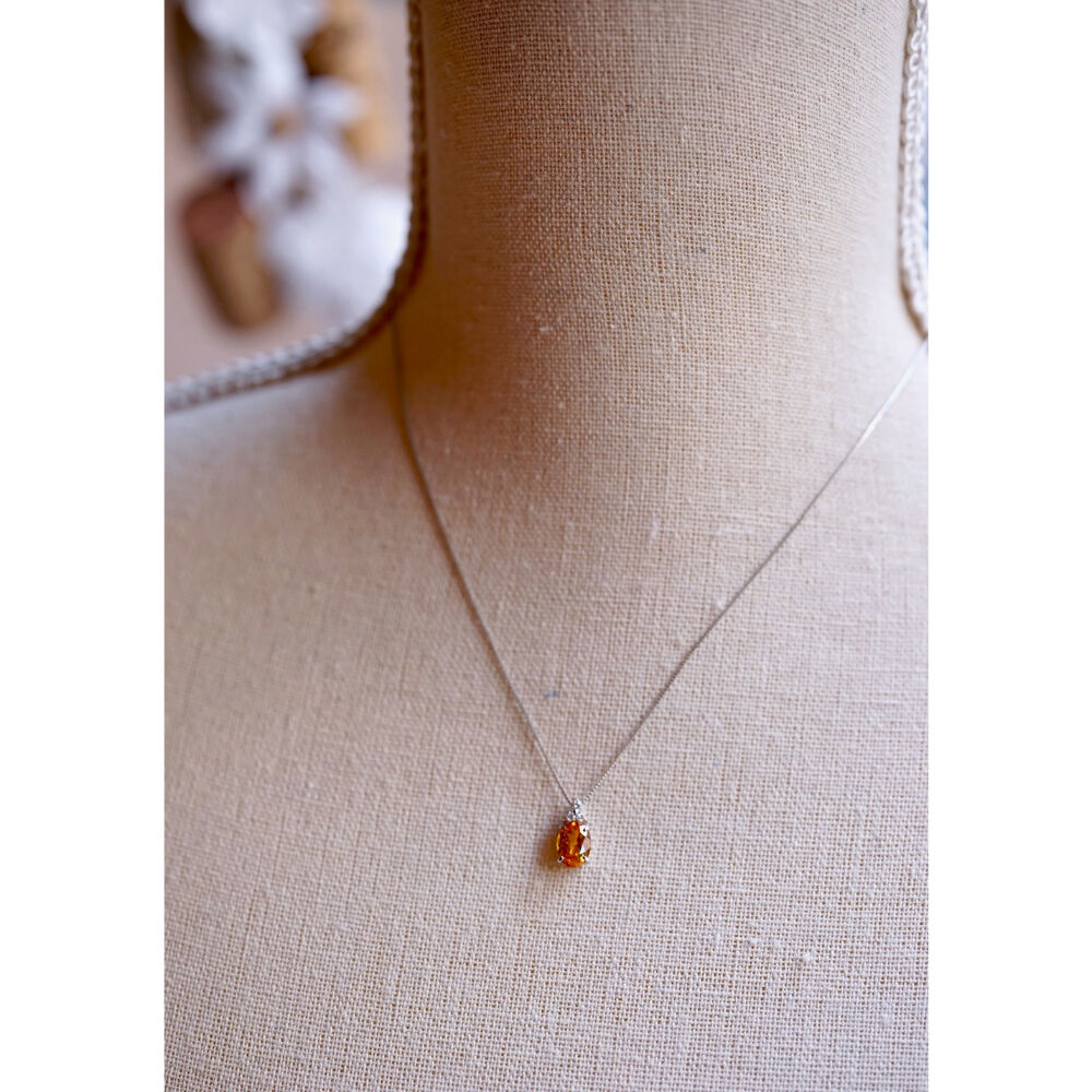 高品質 マンダリン(スぺサルティン)ガーネット ビーズネックレス 50cm スペサルタイトガーネットシンプルネックレス（マンダリン