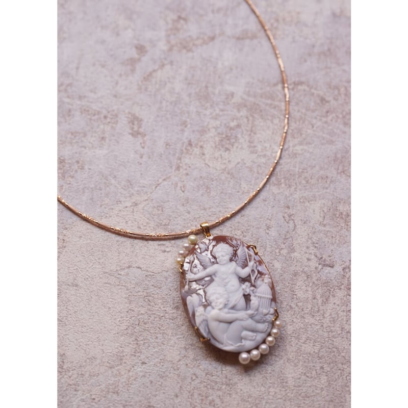2人のキューピッド カメオブローチ（ペンダント兼用） | izumi