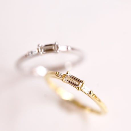 可愛い♡K18PG 人気のバケットカット天然ダイヤモンドデザインリング　ir 可愛い♡K18PG 人気のバケットカット天然ダイヤモンドデザインリングir