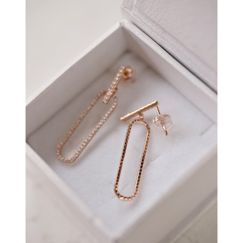 ダイヤモンドペーパークリップピアス（オールダイヤモンド） | izumi
