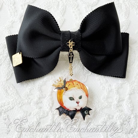 Jack-o'-Lantern Cat バレッタ