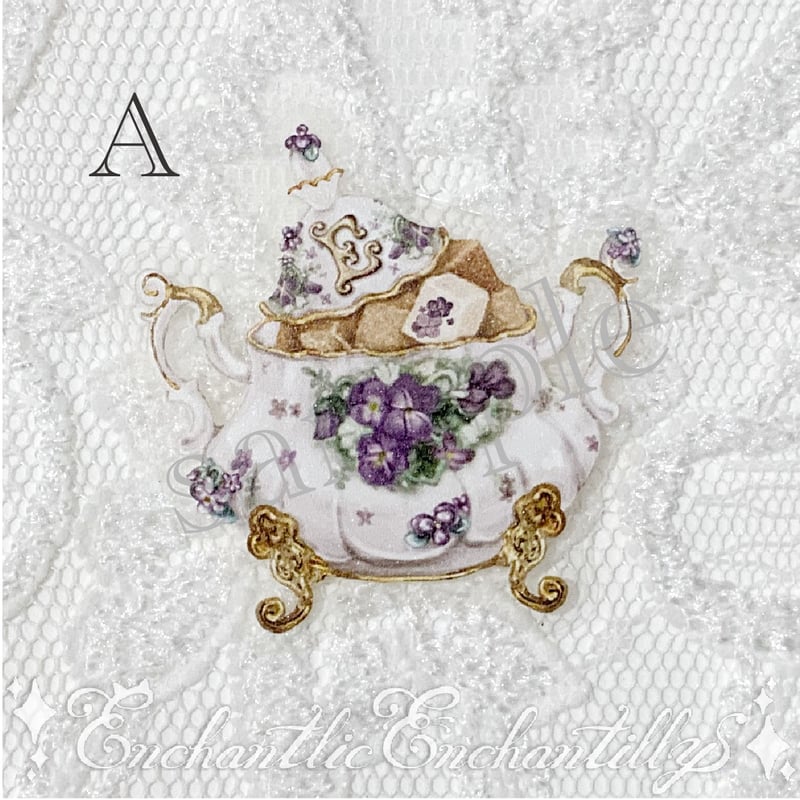 すみれのお茶会ティーセット オリジナルステッカー | Enchantlic