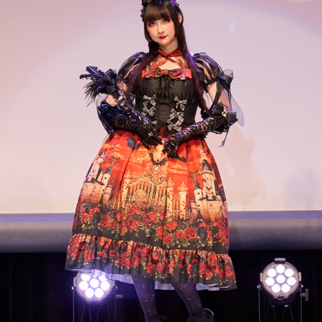 【GLM Fashion Show 2025】幻影薔薇城～コウモリ公爵からの招待状～ワンピース セット （夕影）