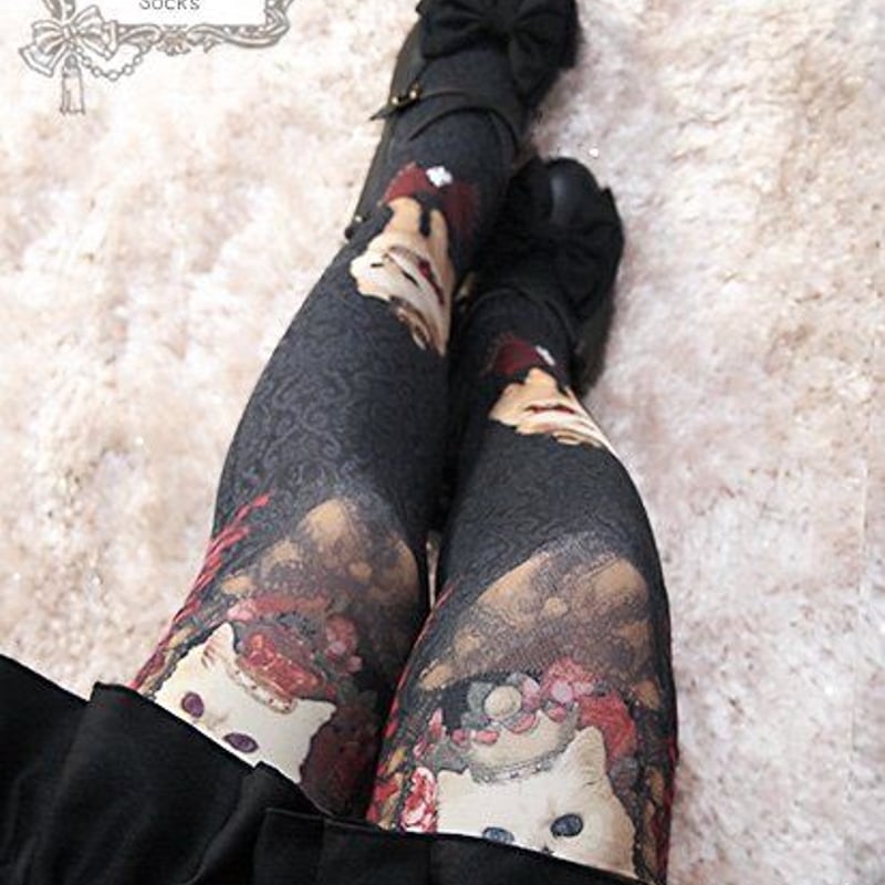 Enchantlic Enchantillyオリジナルプリントオーバーニー6柄（猫  